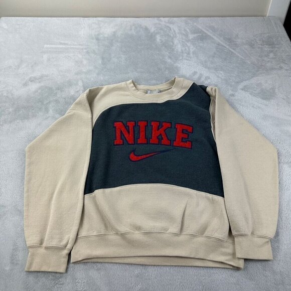 Nike Rework Beige / Grey Sweater Men's Size Medium (Fits like a size S) - Picture 9 of 11